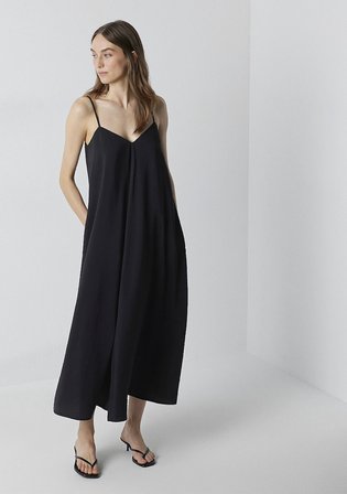 Siyah Midi Elbise 1310949-900
