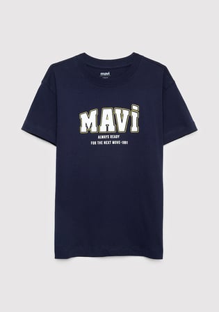 Mavi Baskılı Lacivert Tişört 6610514-84371
