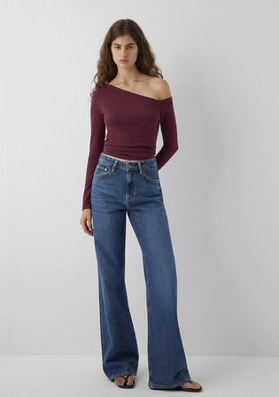 Omuz Detaylı Bordo Top 1614391-70393