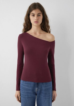 Omuz Detaylı Bordo Top 1614391-70393