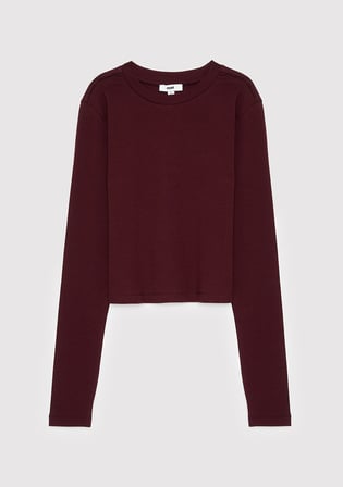 2li Uzun Kollu Crop Basic Tişört 1613021-70422