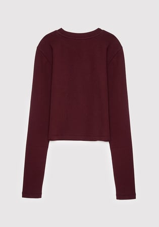 2li Uzun Kollu Crop Basic Tişört 1613021-70422