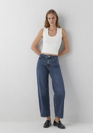 Leila Premium Blue Gölgeli Koyu Mavi Jean Pantolon 1010600-A6543