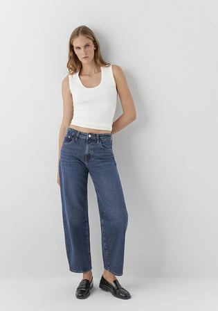 Leila Premium Blue Gölgeli Koyu Mavi Jean Pantolon 1010600-A6543
