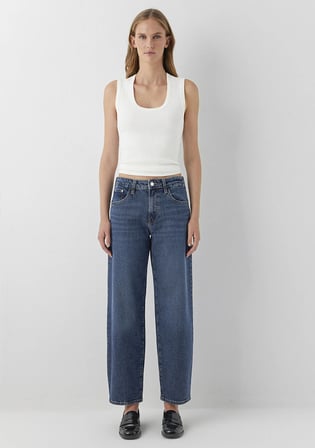 Leila Premium Blue Gölgeli Koyu Mavi Jean Pantolon 1010600-A6543
