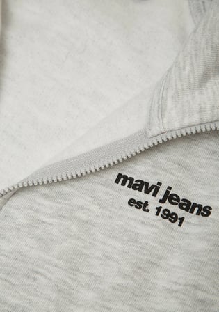 Mavi Jeans Baskılı Fermuarlı Gri Sweatshirt 6S10226-88467