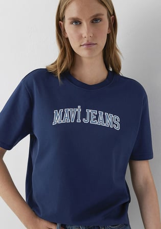 Mavi Jeans Baskılı Lacivert Tişört 1614381-70488