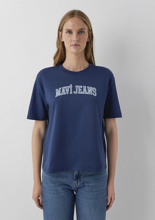 Mavi Jeans Baskılı Lacivert Tişört 1614381-70488