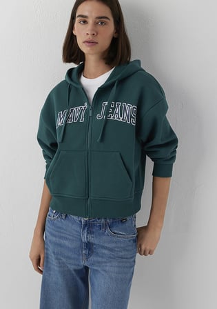 Kapüşonlu Yeşil Sweatshirt 1S10587-87831