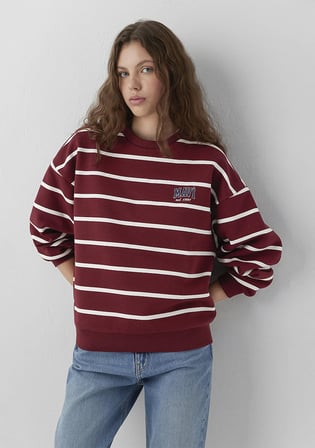 Mavi Logo Çizgili Bordo Sweatshirt 1S10456-91774