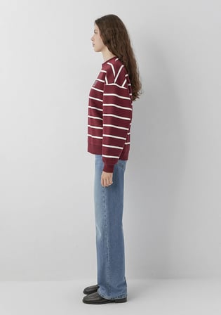 Mavi Logo Çizgili Bordo Sweatshirt 1S10456-91774