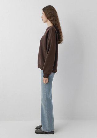 Mavi Logo Baskılı Kahverengi Sweatshirt 1611656-90704