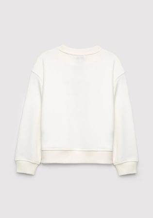 Mavi Kalp Baskılı Ekru Sweatshirt 7S10217-70057