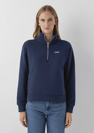Mavi Mini Logo Yarı Fermuarlı Lacivert Sweatshirt 1S10564-32184