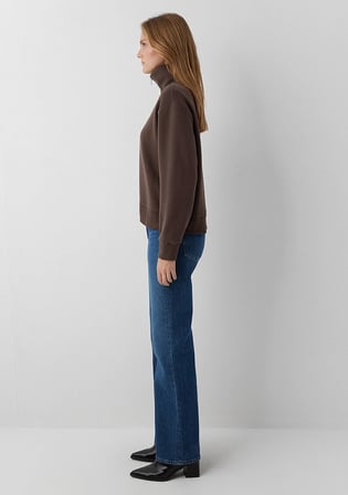 Mavi Mini Logo Yarı Fermuarlı Kahverengi Sweatshirt 1S10564-71603