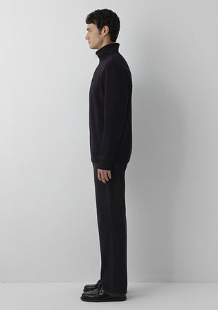 Yarı Fermuarlı Siyah Sweatshirt 0S20027-900