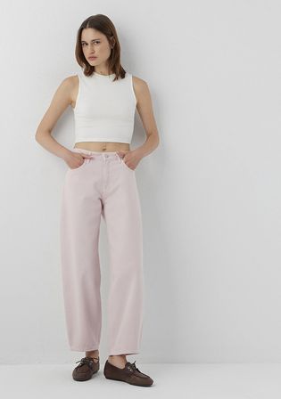 Leila Classic Denim Pembe Jean Pantolon 1010600-A3367