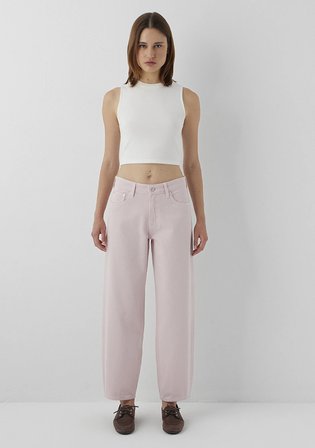 Leila Classic Denim Pembe Jean Pantolon 1010600-A3367
