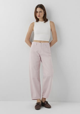 Leila Classic Denim Pembe Jean Pantolon 1010600-A3367