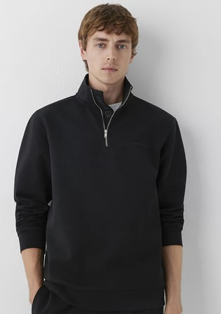 Yarı Fermuarlı Siyah Sweatshirt 0S20094-900