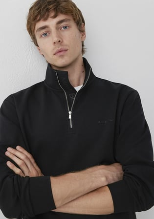 Yarı Fermuarlı Siyah Sweatshirt 0S20094-900