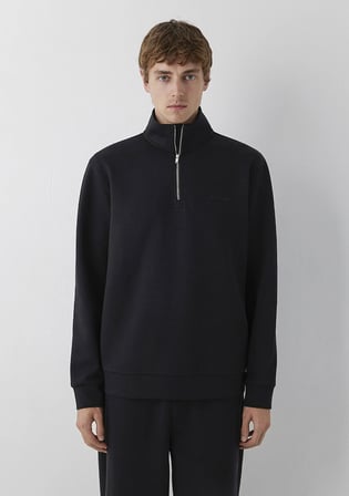 Yarı Fermuarlı Siyah Sweatshirt 0S20094-900