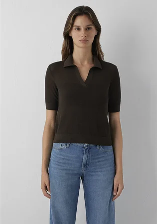 Kısa Kollu Kahverengi Triko Polo 1720093-91100