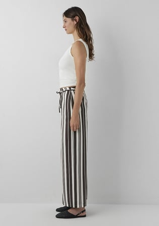 Çizgili Kahverengi Pantolon 1022841-A6726