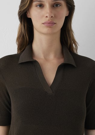 Kısa Kollu Kahverengi Triko Polo 1720093-91100