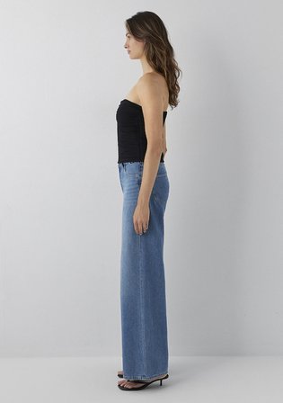 Siyah Keten Bluz 1220398-900