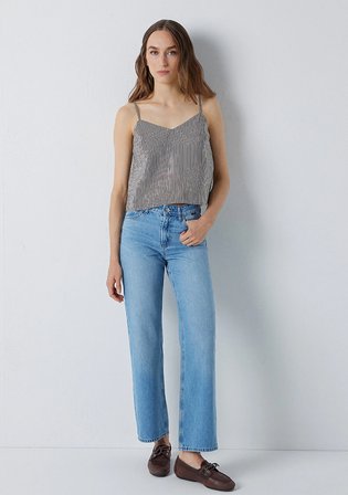 Çizgili Askılı Bluz 1220396-A6736