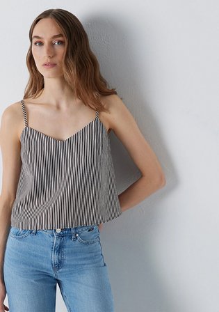 Çizgili Askılı Bluz 1220396-A6736