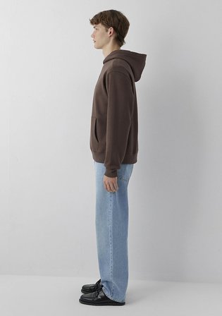 Mavi Logo Baskılı Kapüşonlu Kahverengi Sweatshirt 0S10646-71603