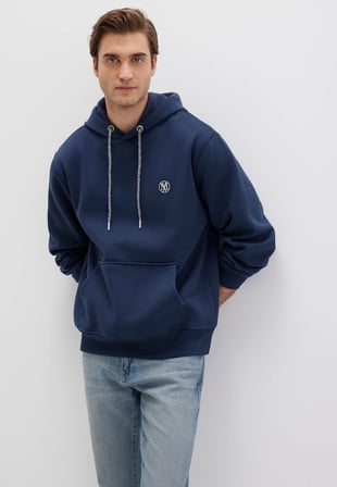 Mavi 065809-70490 Logo Nakışlı Erkek Kapüşonlu Sweatshirt