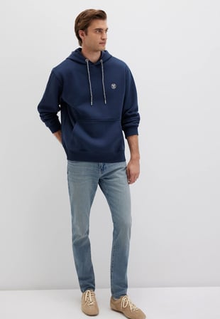 Mavi 065809-70490 Logo Nakışlı Erkek Kapüşonlu Sweatshirt
