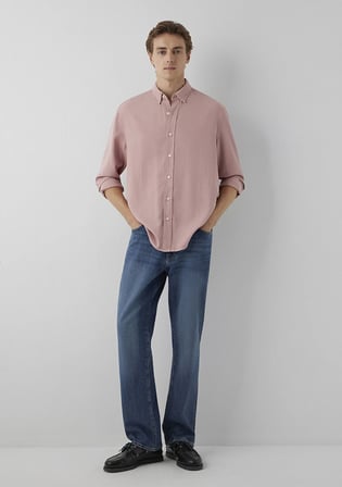 Keten (Tencel™) Lyocell Karışımlı Pembe Gömlek 0211482-70948