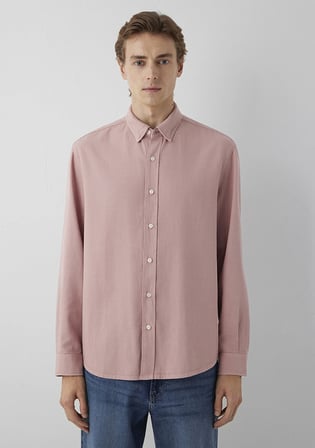 Keten (Tencel™) Lyocell Karışımlı Pembe Gömlek 0211482-70948