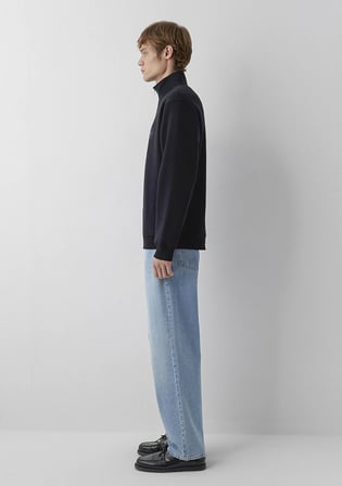 Mavi Logo Yarı Fermuarlı Siyah Sweatshirt 0S20112-900