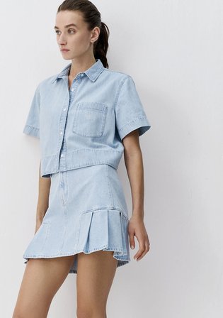 Açık Mavi Denim Gömlek 1211131-A6871