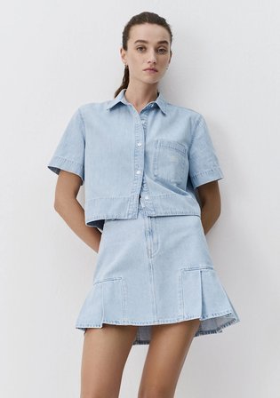 Açık Mavi Denim Gömlek 1211131-A6871