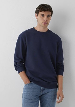 Bisiklet Yaka Lacivert Basic Sweatshirt 0S10457-70497