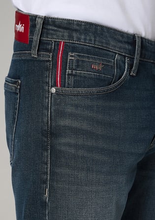 London Mavi Pro Puslu Koyu Mavi Jean Pantolon