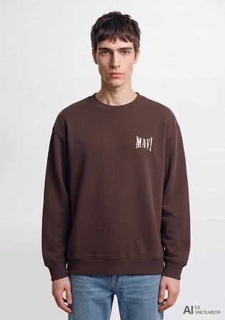 Mavi Logo Kahverengi Sweatshirt 0S10659-70219