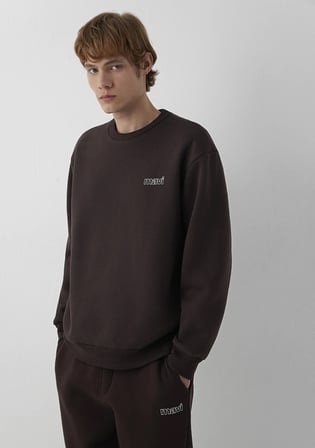 Mavi Logo Baskılı Kahverengi Sweatshirt 0S10379-88083