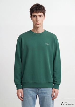 Mavi Logo Baskılı Yeşil Sweatshirt 0S10379-71874