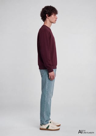 Mavi Logo Baskılı Bordo Sweatshirt 0S10379-70434
