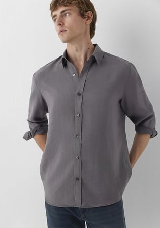 (Tencel™) Lyocell Karışımlı Gri Gömlek 0220433-80020