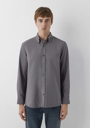 (Tencel™) Lyocell Karışımlı Gri Gömlek 0220433-80020