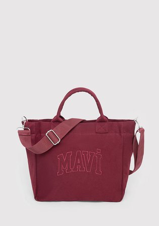 Mavi Logo Nakışlı Bordo Omuz Çantası 1914358-70404