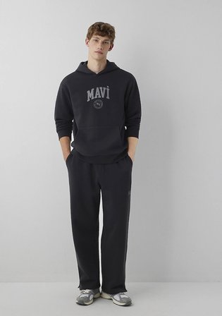 Mavi Logo Baskılı Siyah Eşofman Altı 0010616-900
